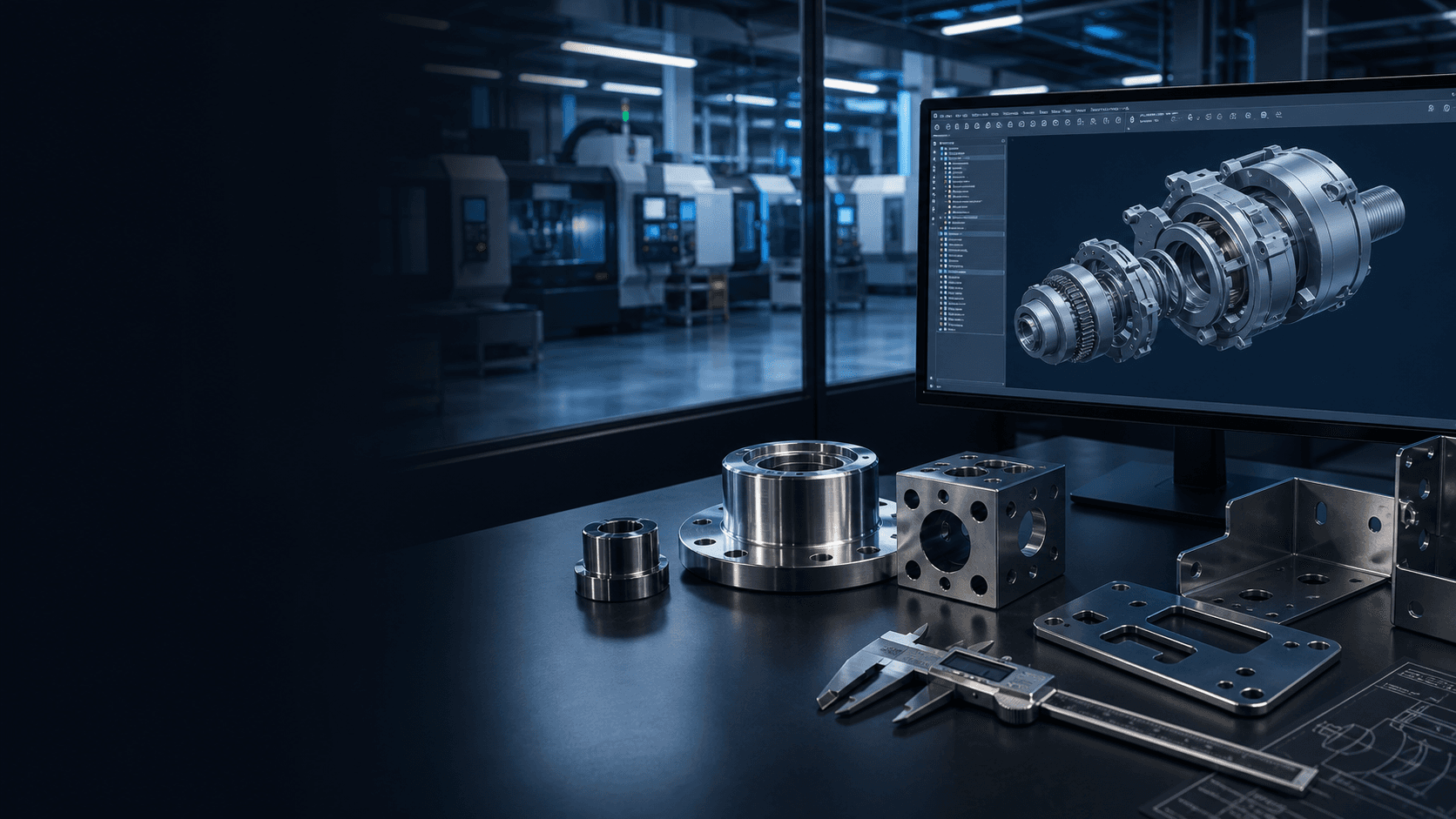Endüstriyel CAD ve üretim önizleme çalışma alanı